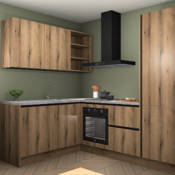 Goud Eiken greeploze keuken Boekarest 115529