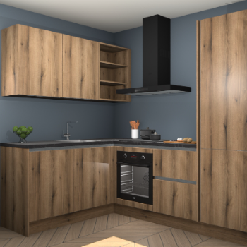 Goud Eiken greeploze keuken Boekarest 115568