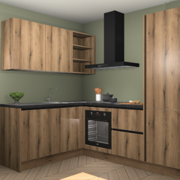 Goud Eiken greeploze keuken Boekarest 115571