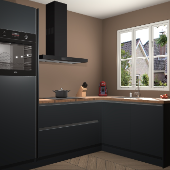 Onyxgrijze greeploze keuken Victoria 115322