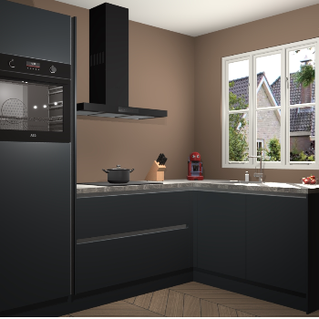 Onyxgrijze greeploze keuken Victoria 115352