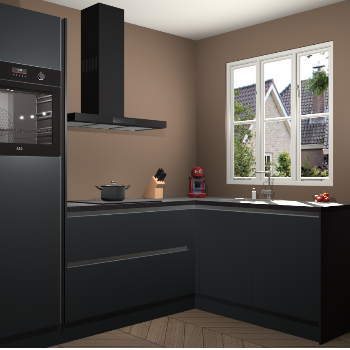 Onyxgrijze greeploze keuken Victoria 115353