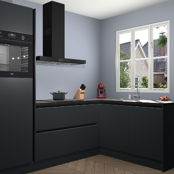 Onyxgrijze greeploze keuken Victoria 115365