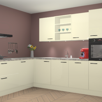 Magnolia hoogglans keuken Gotenburg 115176