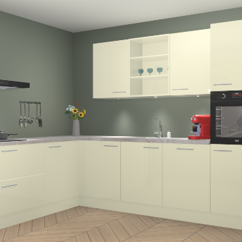 Magnolia hoogglans keuken Gotenburg 115187