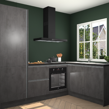 Beton Antraciet greeploze keuken Linz 115581