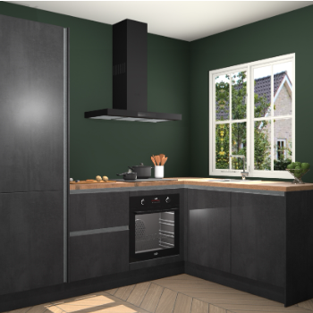 Beton Zwarte greeploze keuken Linz 115605