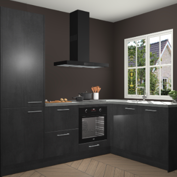 Beton Zwarte keuken Linz 115772