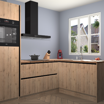 Madera Natuur greeploze keuken Victoria 115389