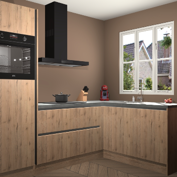 Madera Natuur greeploze keuken Victoria 115541