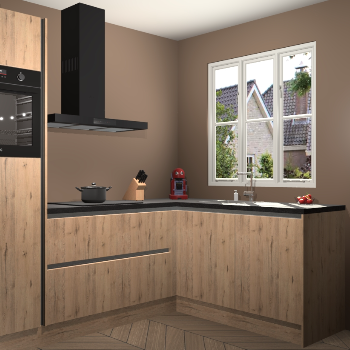 Madera Natuur greeploze keuken Victoria 115542