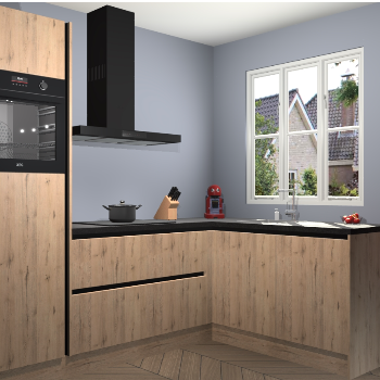 Madera Natuur greeploze keuken Victoria 115557