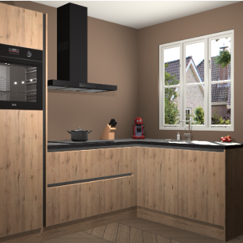 Madera Natuur greeploze keuken Victoria 115545