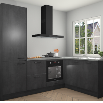 Beton Zwarte keuken Linz 115775