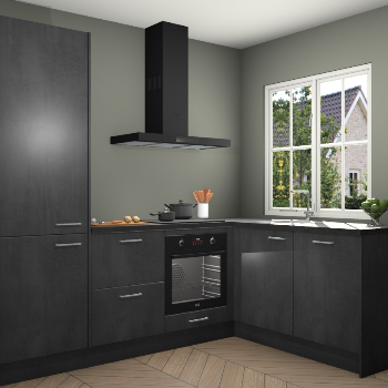 Beton Zwarte keuken Linz 115779