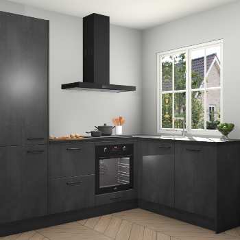 Beton Zwarte keuken Linz 115781