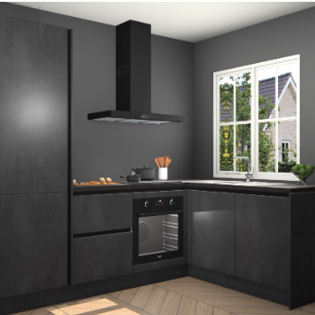 Beton Zwarte greeploze keuken Linz 115783