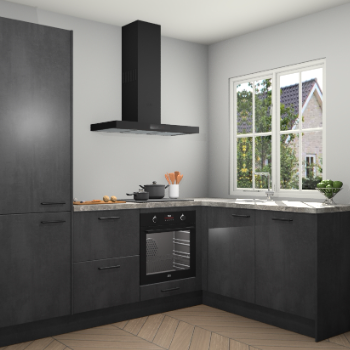 Beton Zwarte keuken Linz 115790