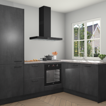 Beton Zwarte keuken Linz 115796