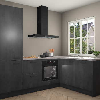 Beton Zwarte keuken Linz 115797