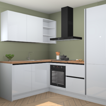 Sneeuwwitte hoogglans greeploze keuken Boekarest 115902