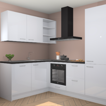 Sneeuwwitte hoogglans keuken Boekarest 115949