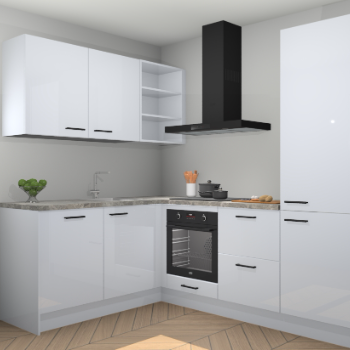 Sneeuwwitte hoogglans keuken Boekarest 115967