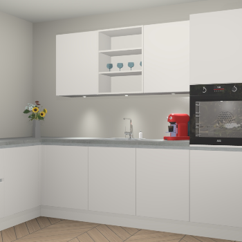 Zijdegrjize greeploze keuken Gotenburg 115667