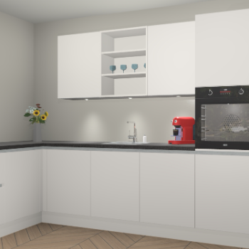 Zijdegrjize greeploze keuken Gotenburg 115708