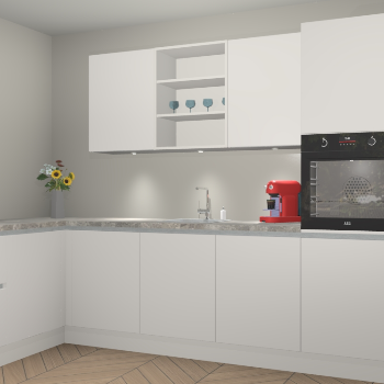 Zijdegrjize greeploze keuken Gotenburg 115721