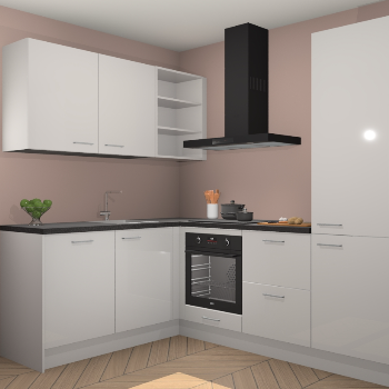 Zijdegrijze hoogglans keuken Boekarest 116122