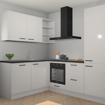 Zijdegrijze hoogglans keuken Boekarest 116124