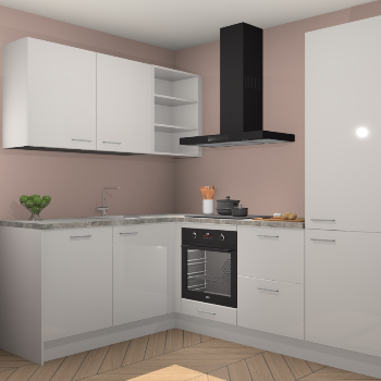 Zijdegrijze hoogglans keuken Boekarest 116129