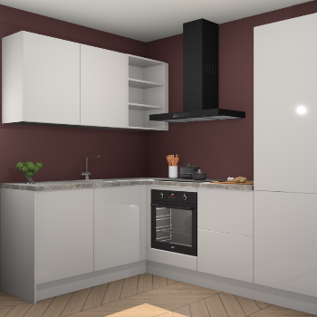 Zijdegrijze hoogglans keuken Boekarest 116134