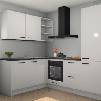 Zijdegrijze hoogglans keuken Boekarest 116154