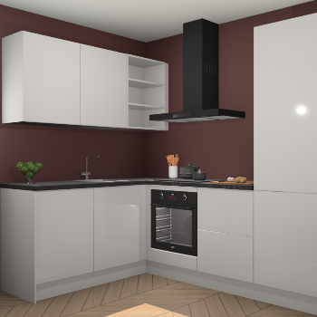 Zijdegrijze hoogglans keuken Boekarest 116157