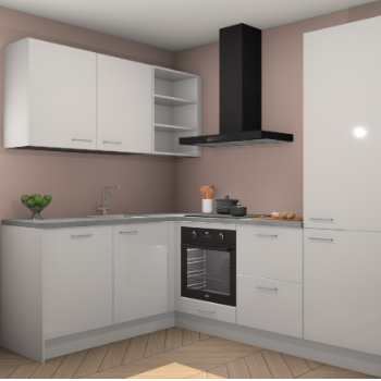 Zijdegrijze hoogglans keuken Boekarest 116072