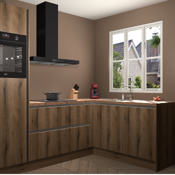 Goud Eiken greeploze keuken Victoria 115815