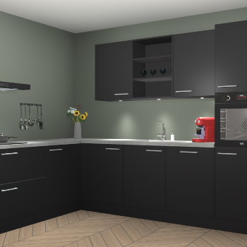 Zwarte keuken Gotenburg 116032