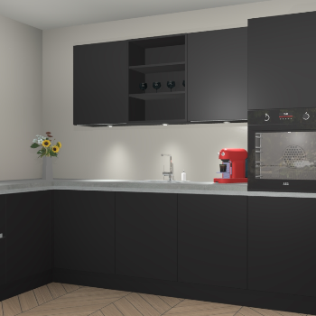 Zwarte greeploze keuken Gotenburg 116034