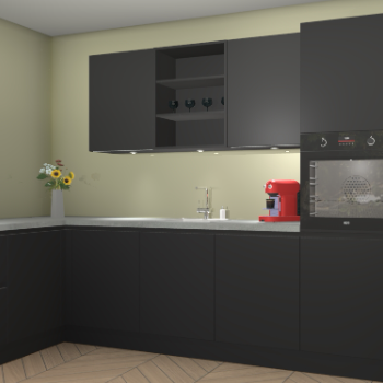 Zwarte greeploze keuken Gotenburg 116037