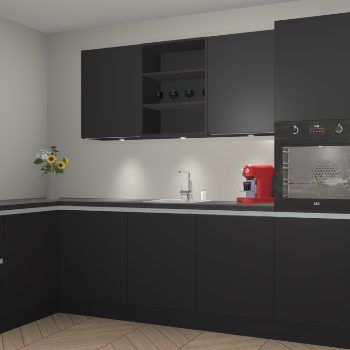 Zwarte greeploze keuken Gotenburg 116042