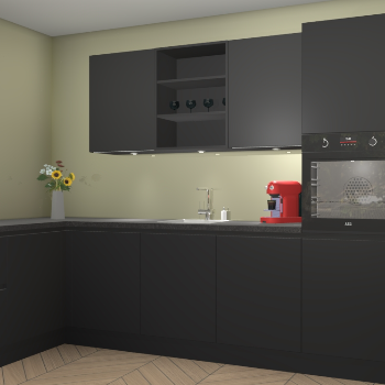 Zwarte greeploze keuken Gotenburg 116046