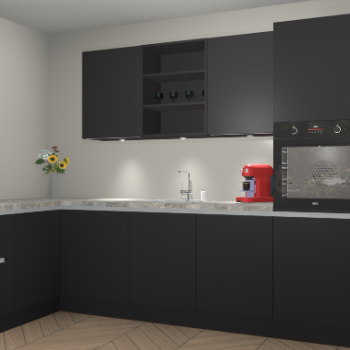 Zwarte greeploze keuken Gotenburg 116061