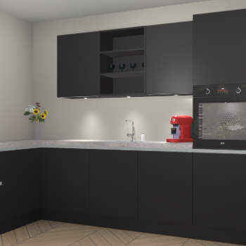 Zwarte greeploze keuken Gotenburg 116067