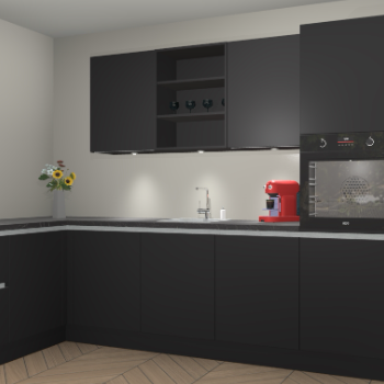 Zwarte greeploze keuken Gotenburg 116139