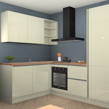 Magnolia hoogglans greeploze keuken Boekarest 116176