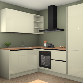 Magnolia hoogglans greeploze keuken Boekarest 116179