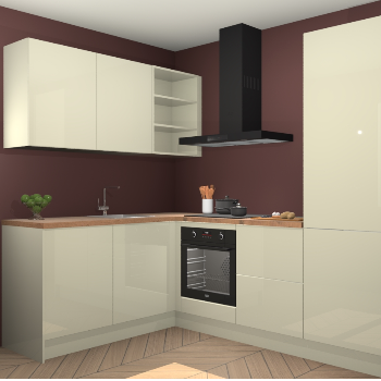 Magnolia hoogglans keuken Boekarest 116180