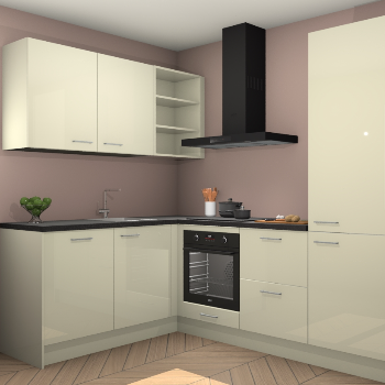 Magnolia hoogglans keuken Boekarest 116193